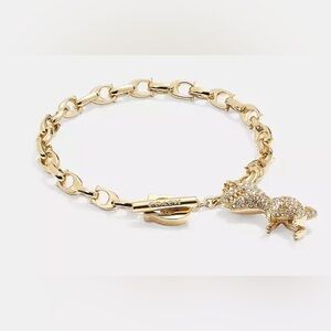 Coach Pave Rexy Signature C-link chain Bracelet